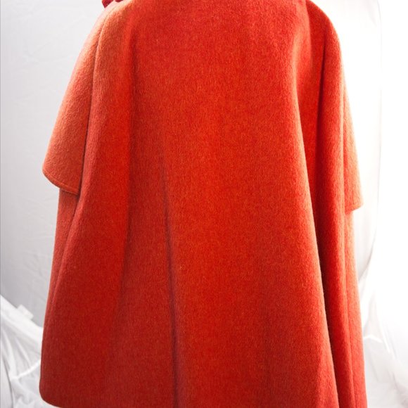60s Davis of Boston Burnt Orange Cape Jacket - Picture 4 of 7
